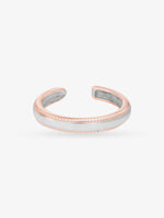 SIJA 925 Silver Simple Dual Tone Toe Ring adjustable sterling silver band for comfortable fit