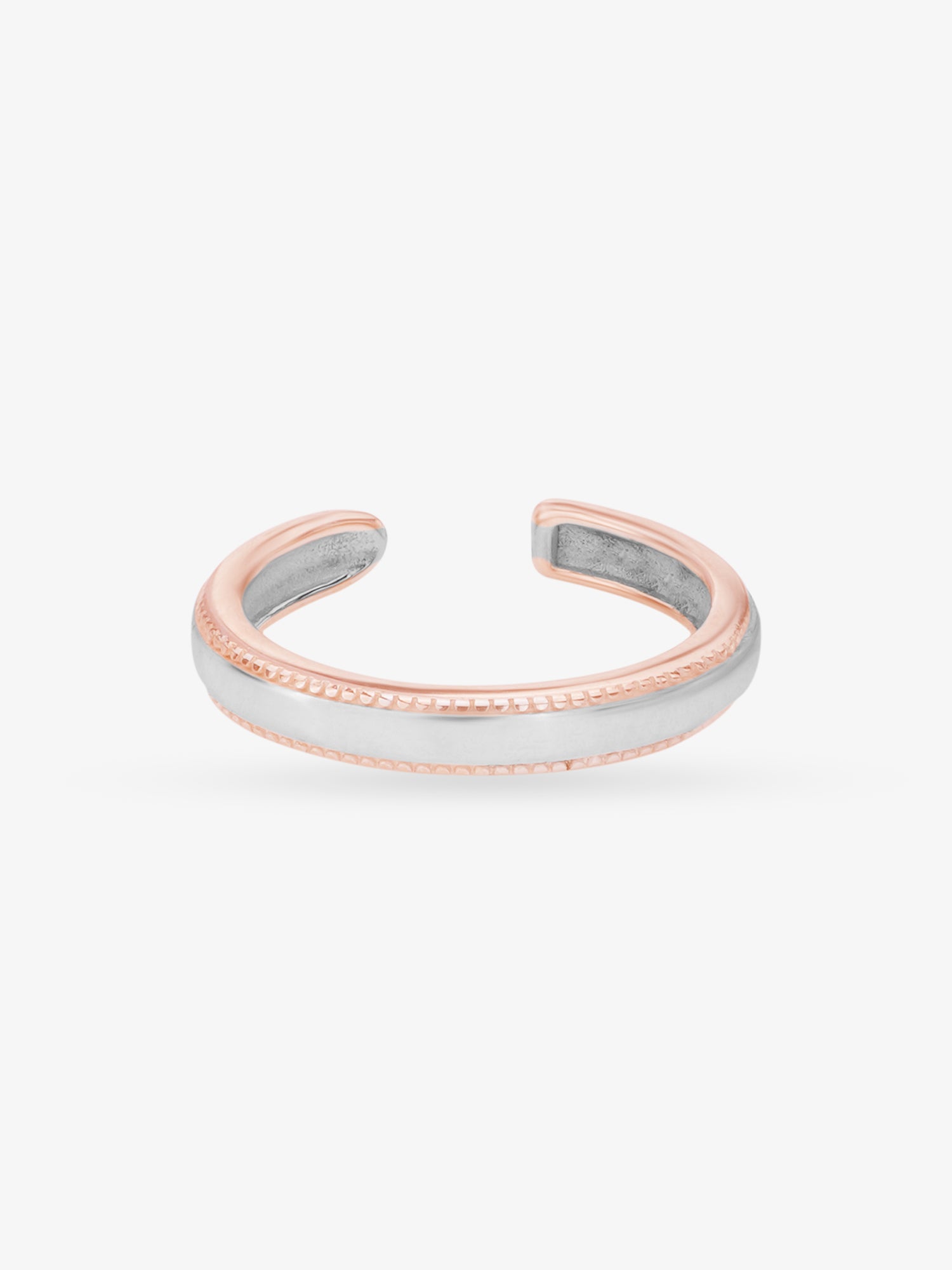 SIJA 925 Silver Simple Dual Tone Toe Ring adjustable sterling silver band for comfortable fit