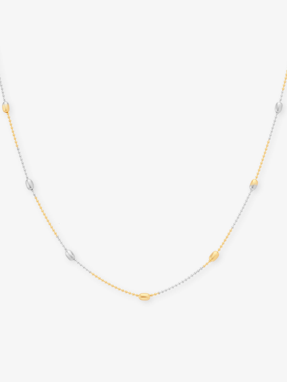 SIJA 925 Silver Sleek Ball Beaded Chain elegant sterling silver jewellery accessory front view