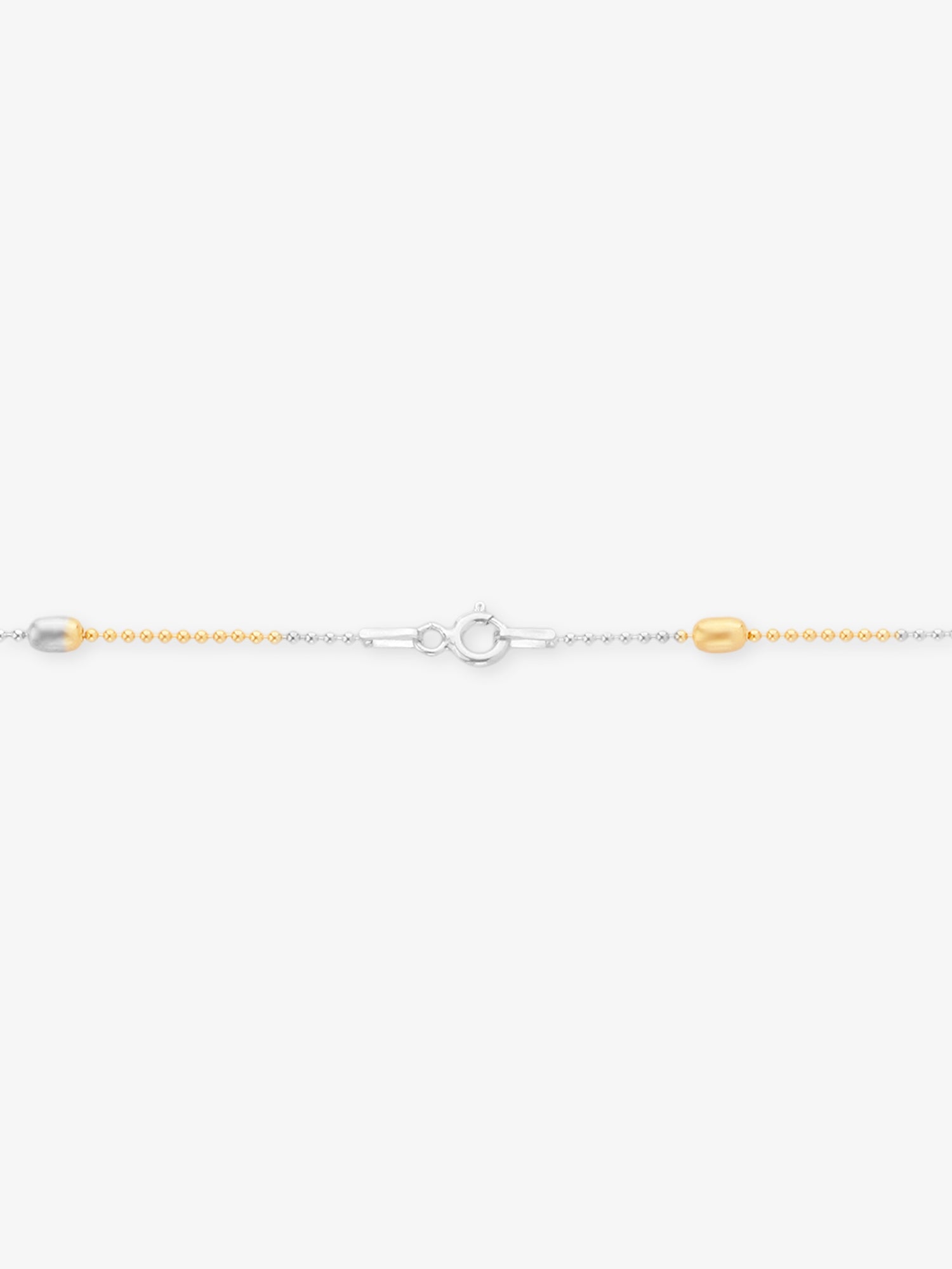 Side profile of SIJA 925 Silver Sleek Ball Beaded Chain highlighting durable sterling silver craftsmanship and bead arrangement