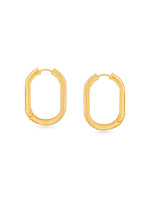 Detailed close up of SIJA 925 Silver Sleek Oval Hoop Earrings showing sleek oval hoop design and handcrafted silver finish