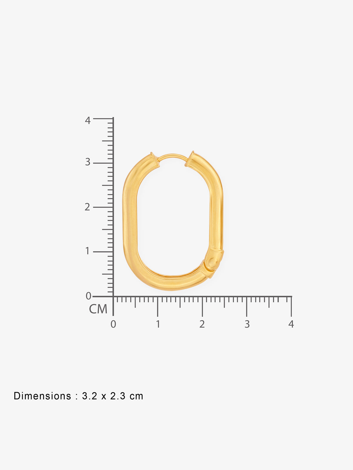 Reverse view of SIJA 925 Silver Sleek Oval Hoop Earrings showing BIS 925 hallmark certified sterling silver jewellery made in India
