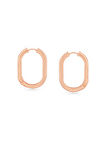 Detailed close up of SIJA 925 Silver Sleek Oval Hoop Earrings showing sleek oval hoop design and handcrafted silver finish
