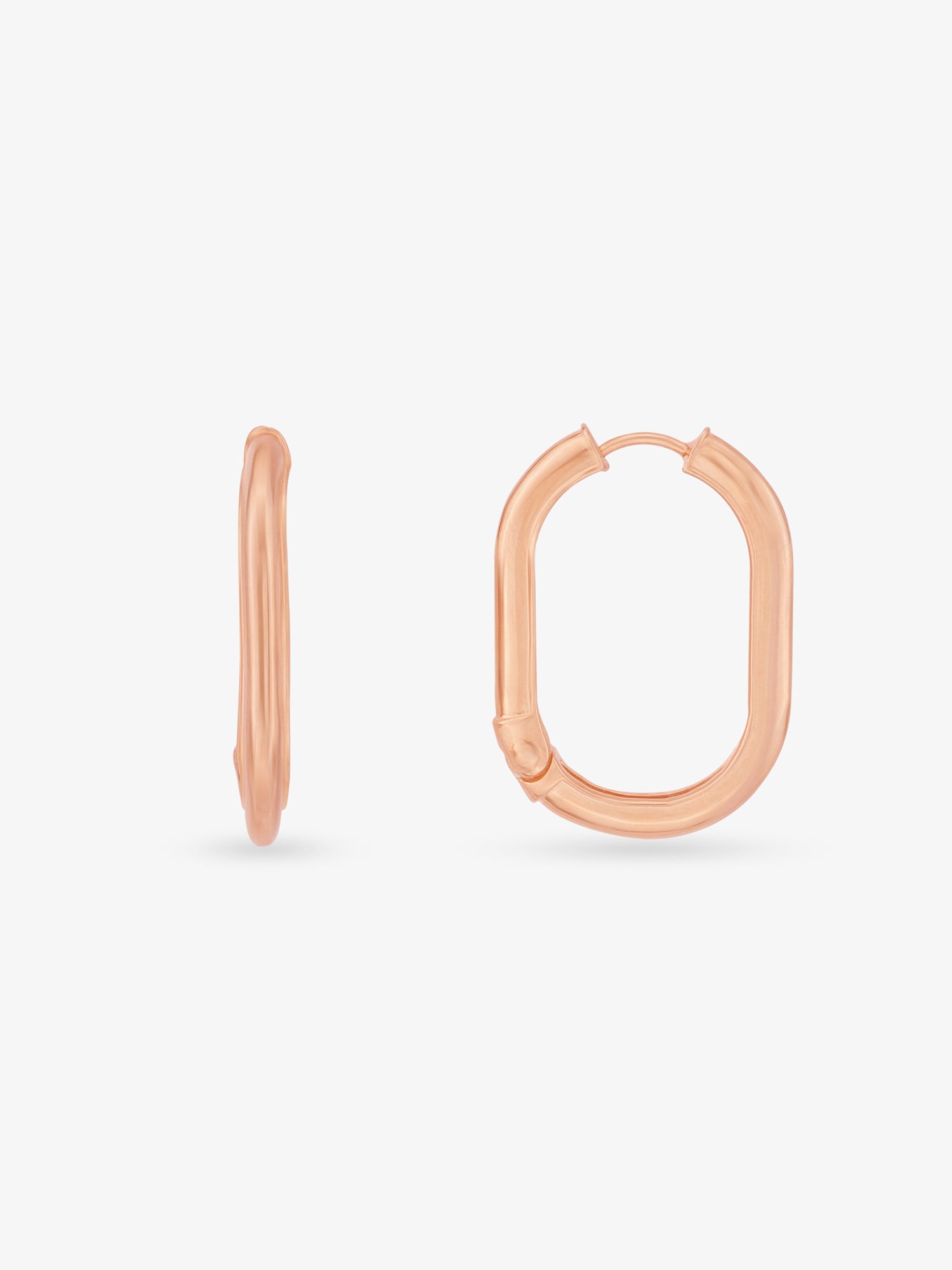 SIJA 925 Silver Sleek Oval Hoop Earrings elegant sterling silver jewellery accessory front view