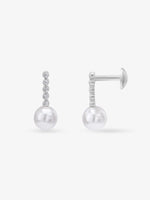 Side profile of SIJA 925 Silver Sleek Pearl Stud highlighting durable sterling silver craftsmanship and sleek design