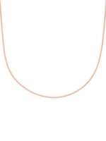 Detailed close up of SIJA 925 Silver Rose Gold Sleek Snake Chain showing smooth flexible links and rose gold plated finish