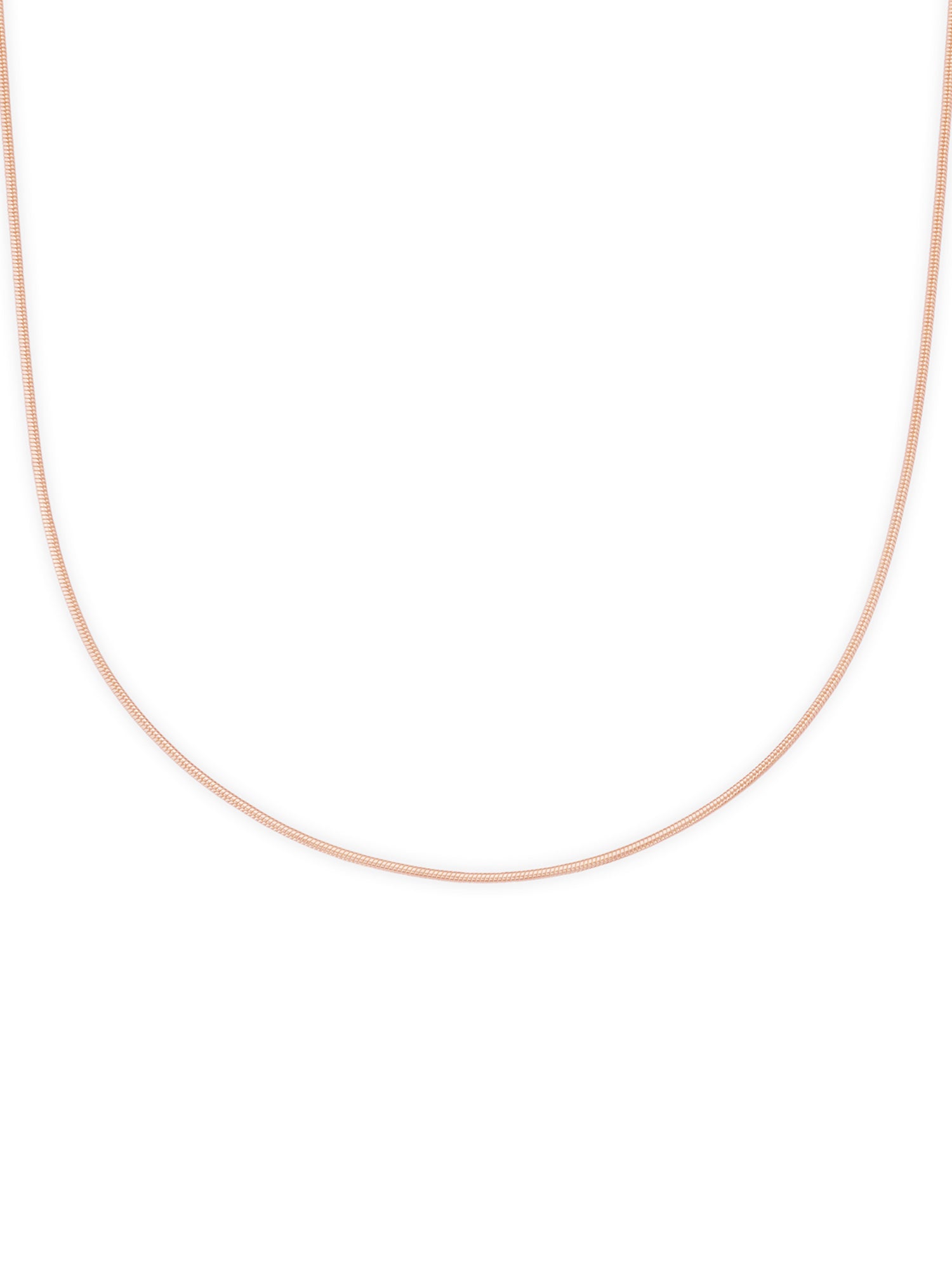 Detailed close up of SIJA 925 Silver Rose Gold Sleek Snake Chain showing smooth flexible links and rose gold plated finish
