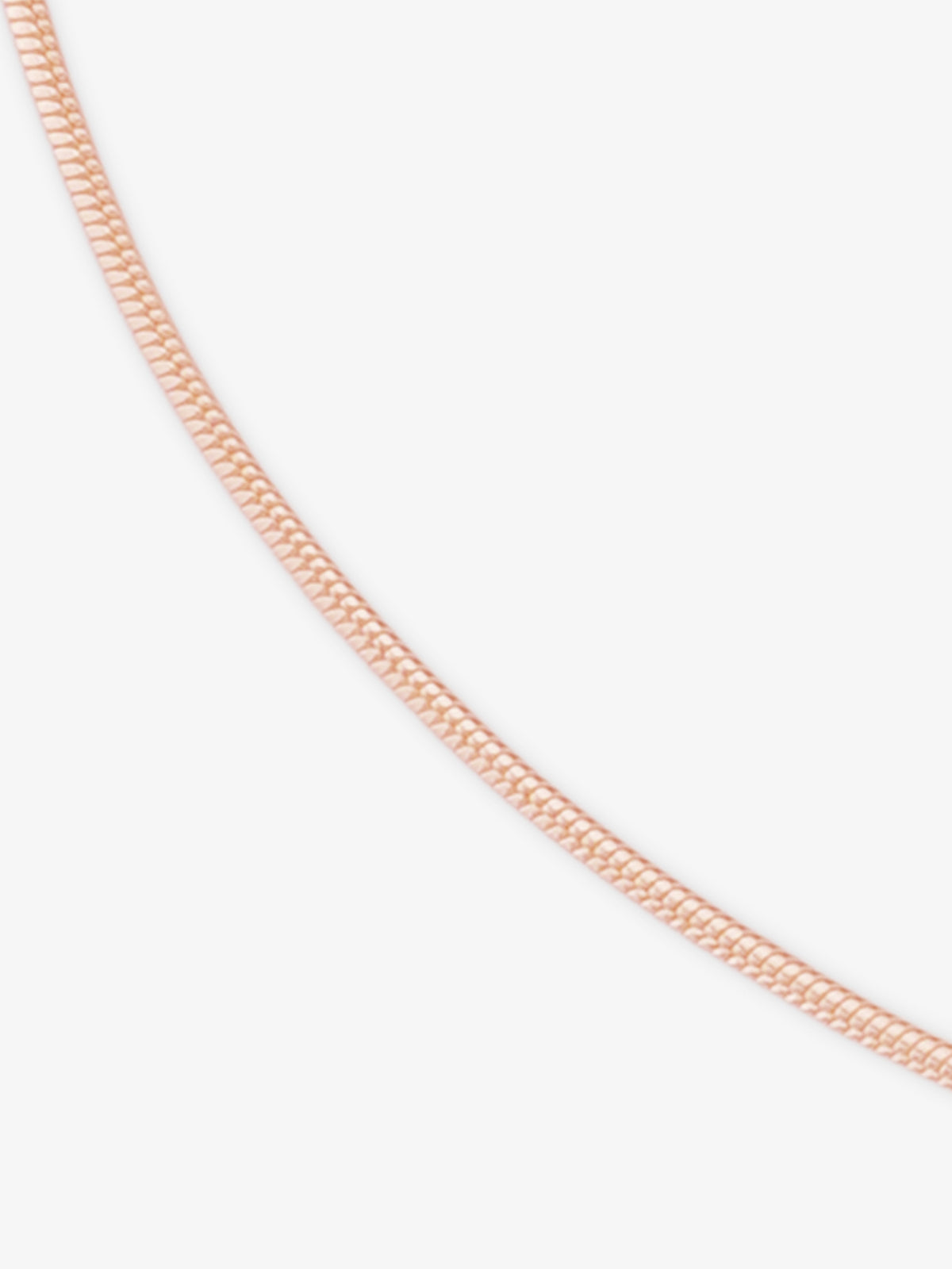 Detailed close up of SIJA 925 Silver Rose Gold Sleek Snake Chain showing smooth flexible links and rose gold plated finish