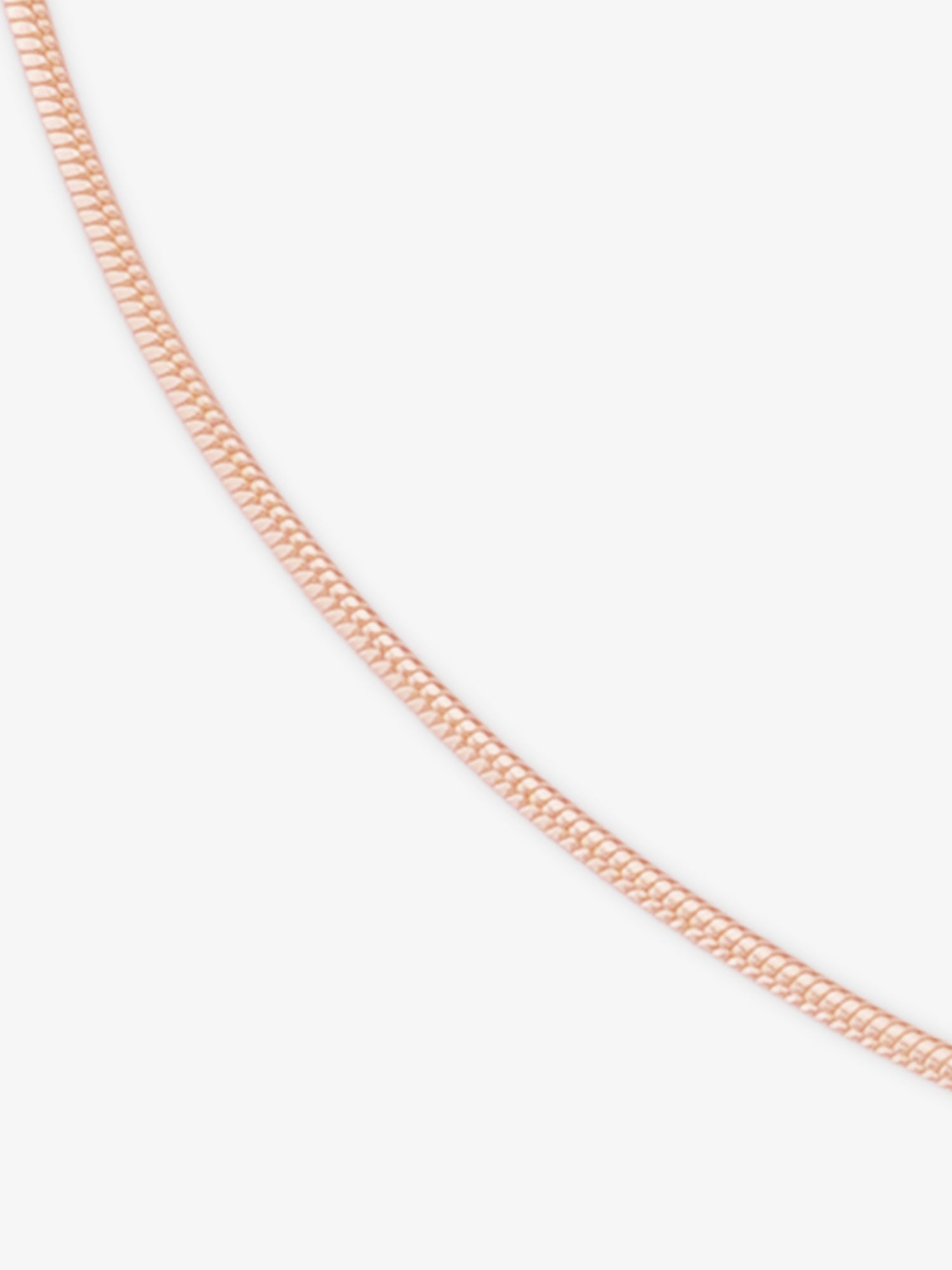 Detailed close up of SIJA 925 Silver Rose Gold Sleek Snake Chain showing smooth flexible links and rose gold plated finish