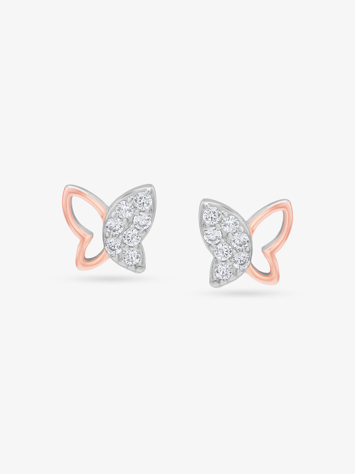 SIJA 925 Silver Sparkle Butterfly Stud elegant sterling silver jewellery accessory front view