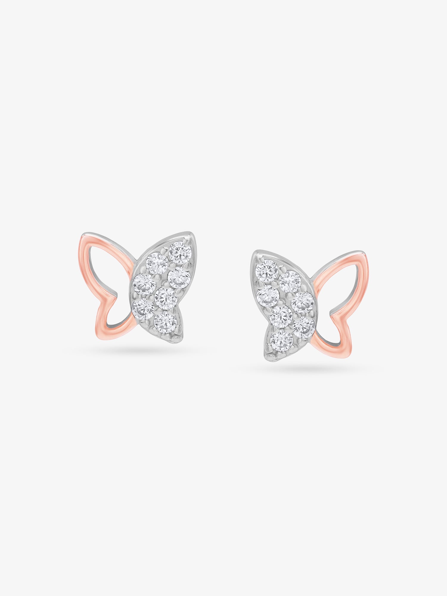 SIJA 925 Silver Sparkle Butterfly Stud elegant sterling silver jewellery accessory front view