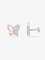 Side profile of SIJA 925 Silver Sparkle Butterfly Stud highlighting durable sterling silver craftsmanship and whimsical design