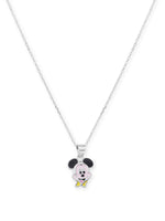 Close‑up of SIJA 925 silver Sparkling Mickey Mouse Necklace showing sparkling Mickey pendant detailing and handcrafted sterling silver design