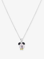 Close‑up of SIJA 925 silver Sparkling Mickey Mouse Necklace showing sparkling Mickey pendant detailing and handcrafted sterling silver design