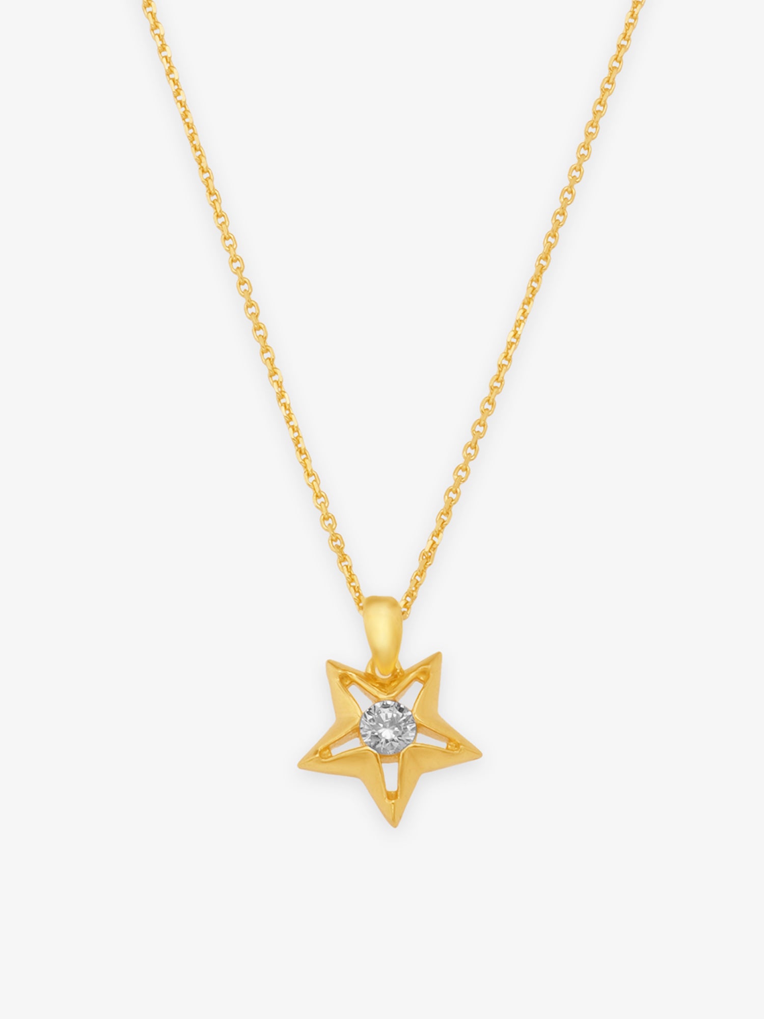 SIJA 925 Silver Star Sparkle Pendant with Chain elegant sterling silver jewellery accessory front view