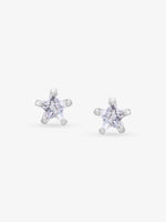SIJA 925 Silver Star Stone Stud elegant sterling silver womens jewellery accessory front view