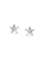 Detailed close up of SIJA Star Stone Stud showing sparkling star shaped stone and premium silver craftsmanship