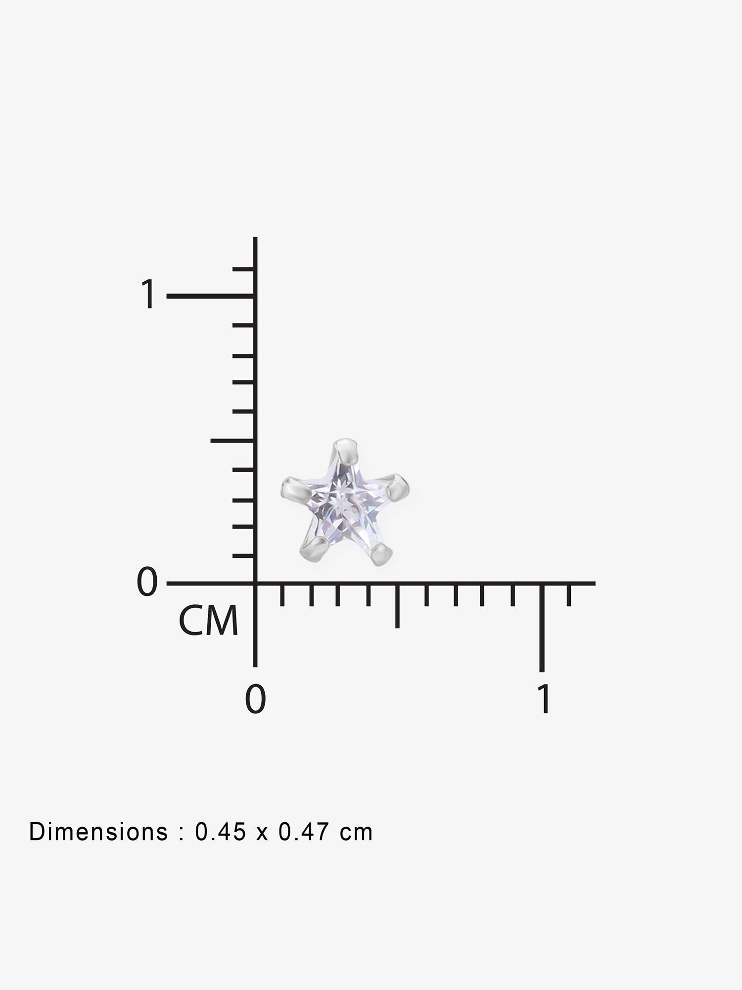 Reverse view of SIJA Star Stone Stud showing BIS 925 hallmark certified sterling silver jewellery made in India