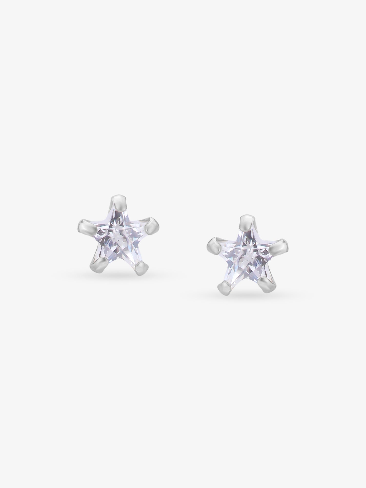 SIJA 925 Silver Star Stone Stud elegant sterling silver womens jewellery accessory front view