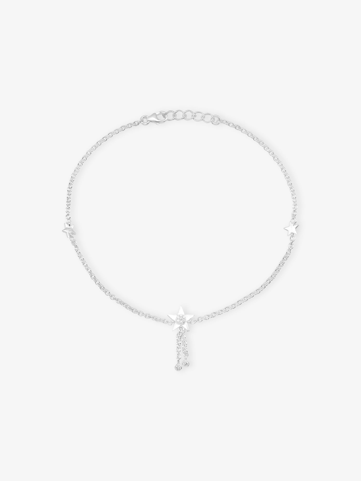 SIJA 925 Silver Starlit Dreams Anklet elegant sterling silver jewellery accessory front view