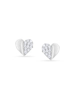 Detailed view of SIJA 925 Silver Stone and Clay Heart Earrings highlighting ornamental finish polished sterling silver craftsmanship delicate heart motif