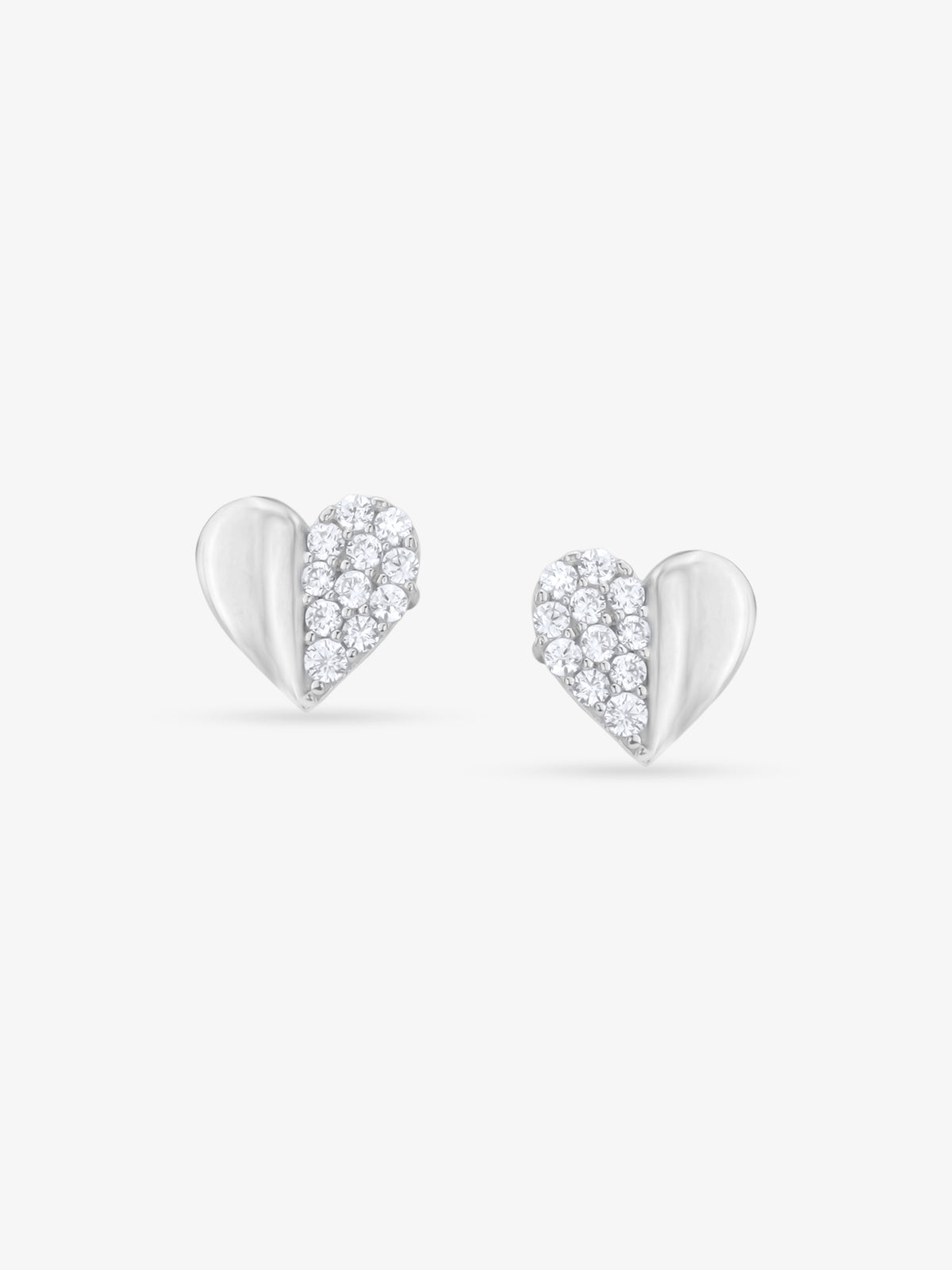 SIJA 925 Silver Stone and Clay Heart Earrings sterling silver jewellery elegant heart design full front hero view accessory