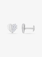 Side profile of SIJA 925 Silver Stone and Clay Heart Earrings sterling silver jewellery elegant accessory durable construction polished edges