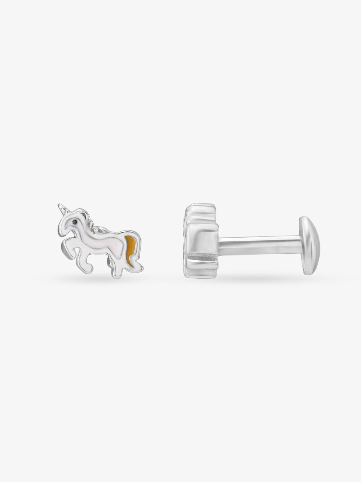 Side profile of SIJA 925 silver Sunny Unicorn Necklace showing polished edges and durable sterling silver construction