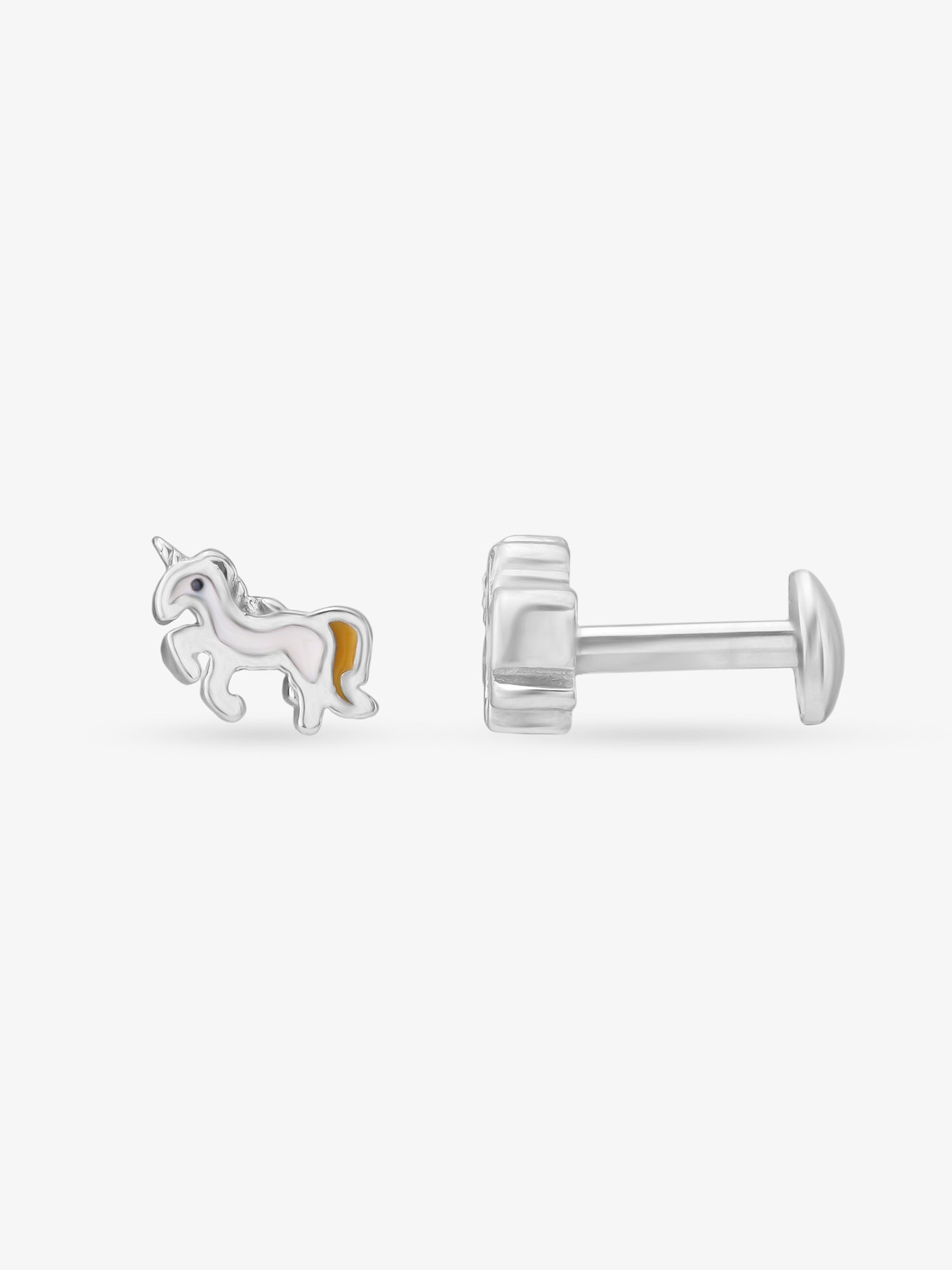 Side profile of SIJA 925 silver Sunny Unicorn Necklace showing polished edges and durable sterling silver construction