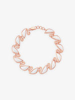SIJA 925 Silver Swan Womens Bracelet rose gold plated elegant jewellery accessory front view