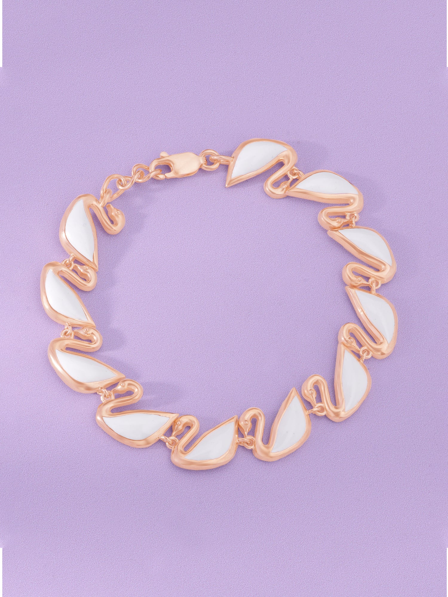 Detailed close up of SIJA 925 Silver Swan Bracelet highlighting graceful swan charm craftsmanship