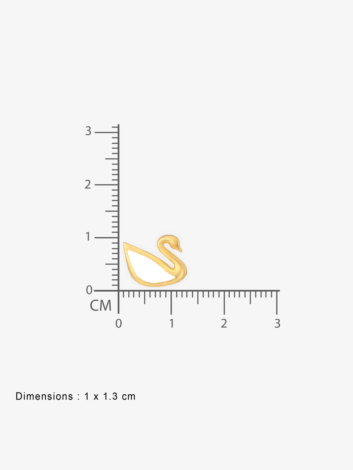 Reverse view of SIJA 925 Silver Swan Stud BIS 925 hallmark certified sterling silver gold plated jewellery