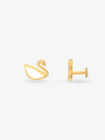 Side profile of SIJA 925 Silver Swan Stud showing durable sterling silver artistry