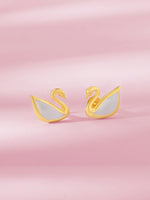 Detailed close up of SIJA 925 Silver Swan Stud highlighting graceful swan charm craftsmanship