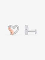 Side view of SIJA 925 Silver Sweet Heart Stud highlighting sleek silver setting with sweet heart charm