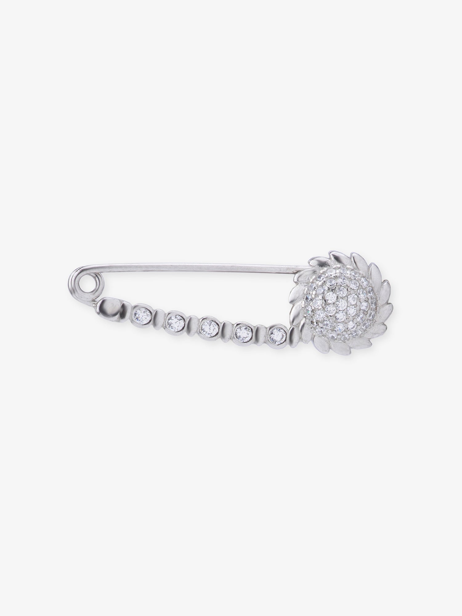 SIJA 925 Sterling Silver Swirl Sparkle Safety Pin jewellery full front hero view elegant accessory for women