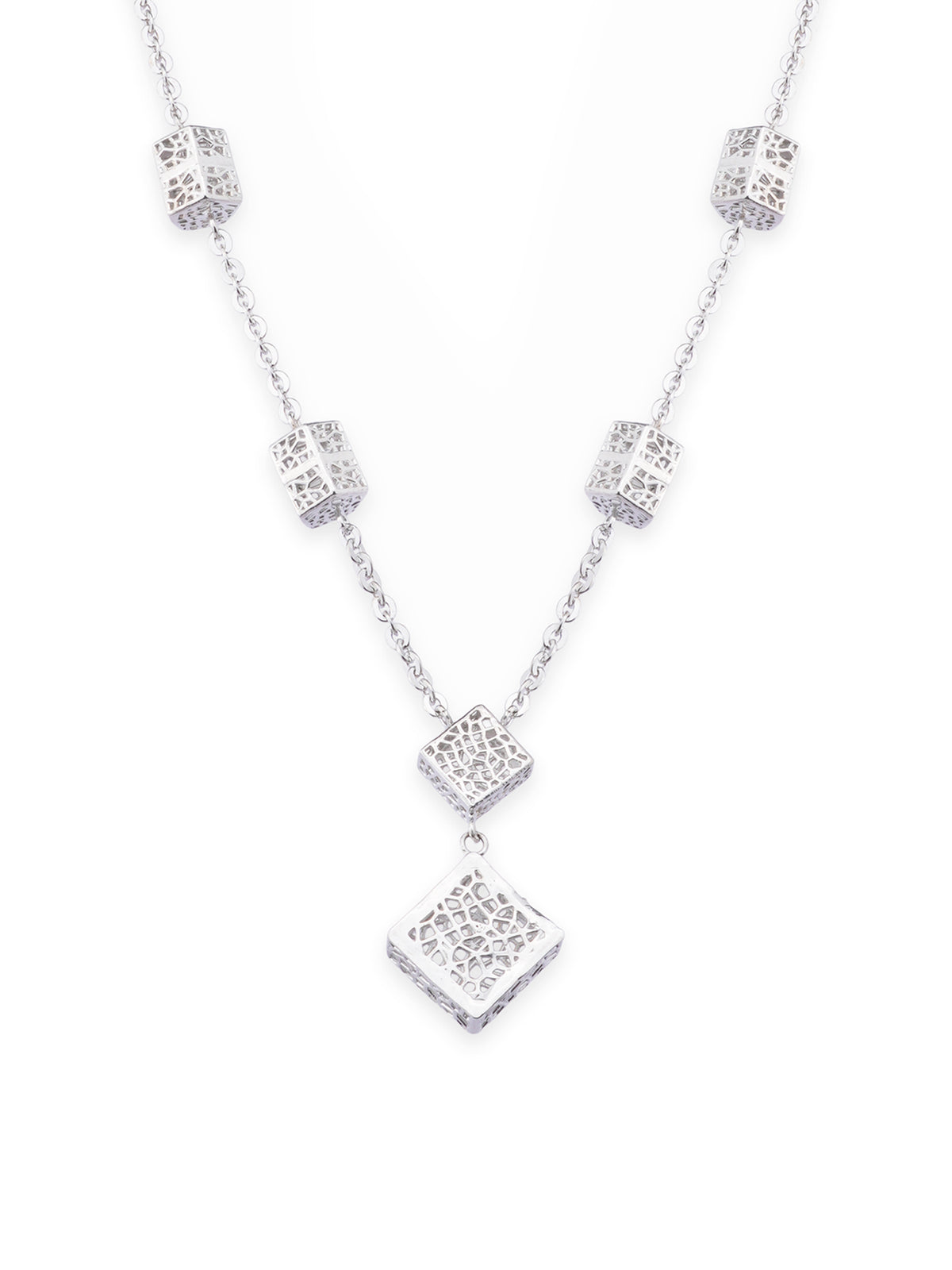 Clasp detail of SIJA 925 Silver Textured Cube Chain showcasing sturdy closure and premium sterling silver quality