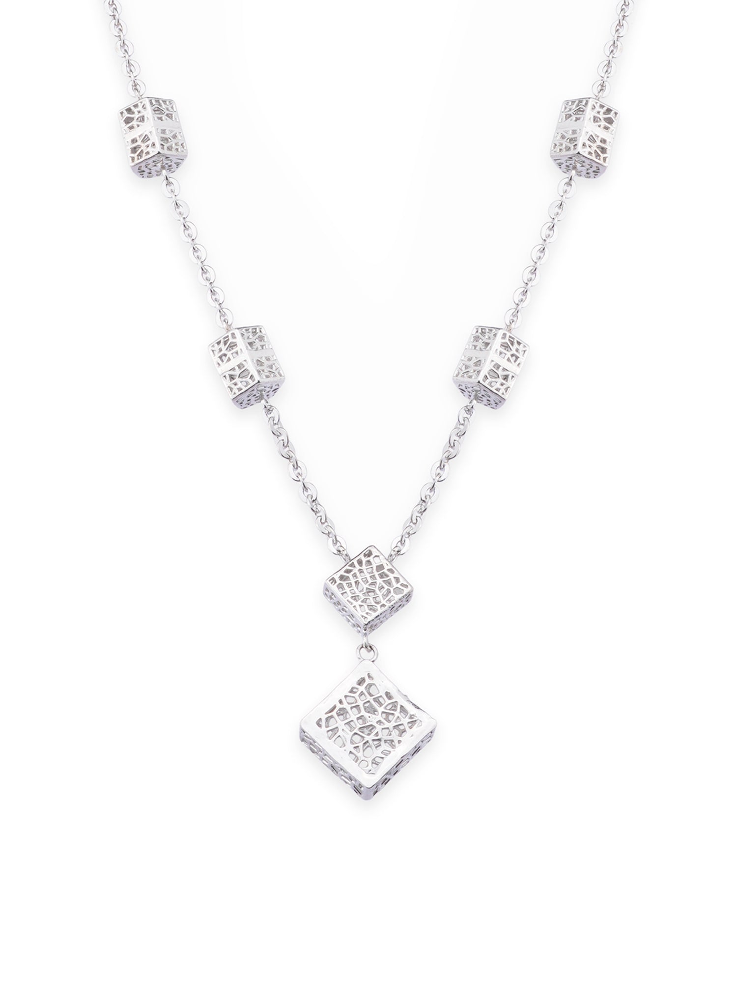 Clasp detail of SIJA 925 Silver Textured Cube Chain showcasing sturdy closure and premium sterling silver quality