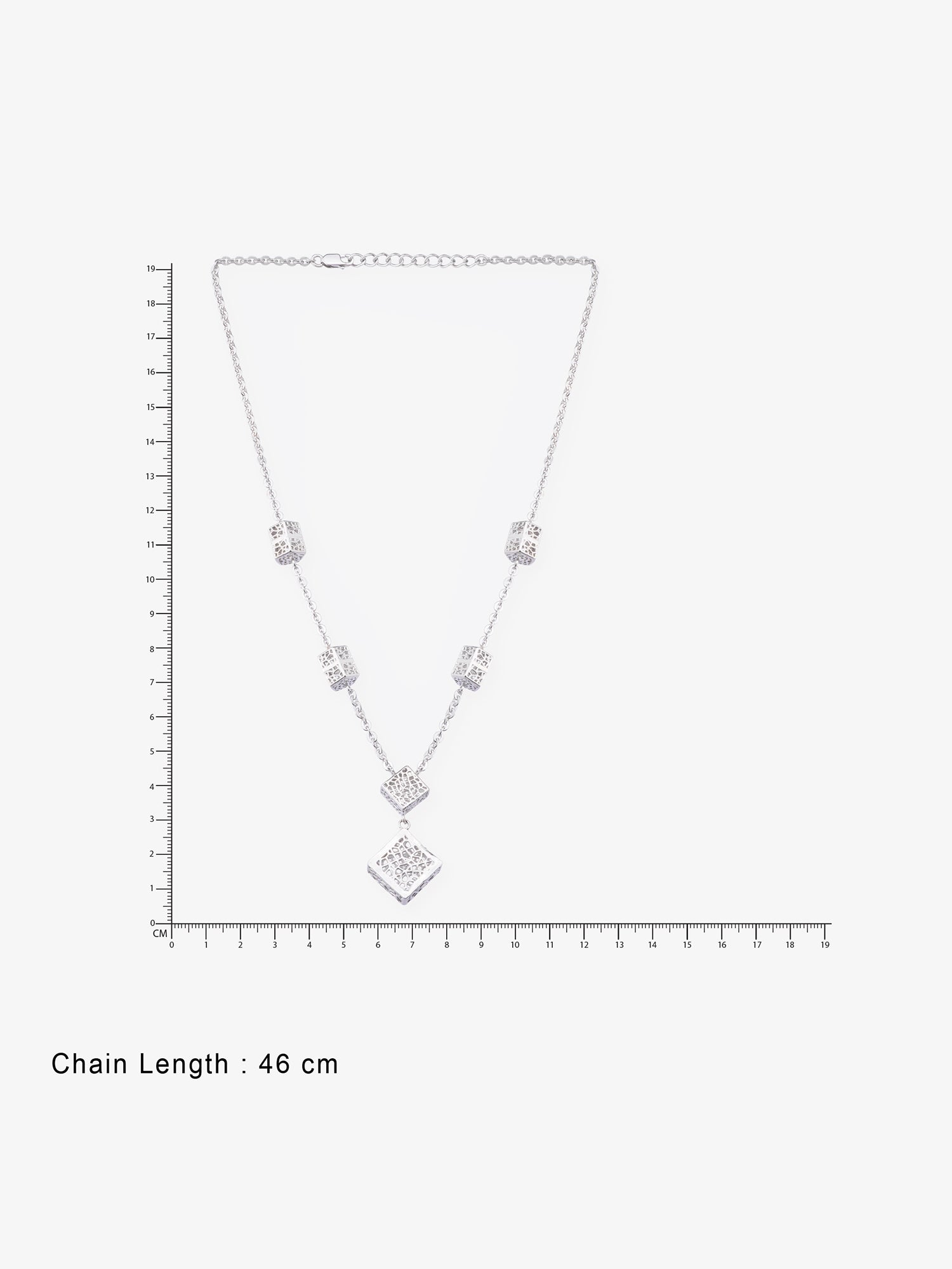 Reverse view of SIJA 925 Silver Textured Cube Chain showing BIS 925 hallmark certified sterling silver jewellery made in India