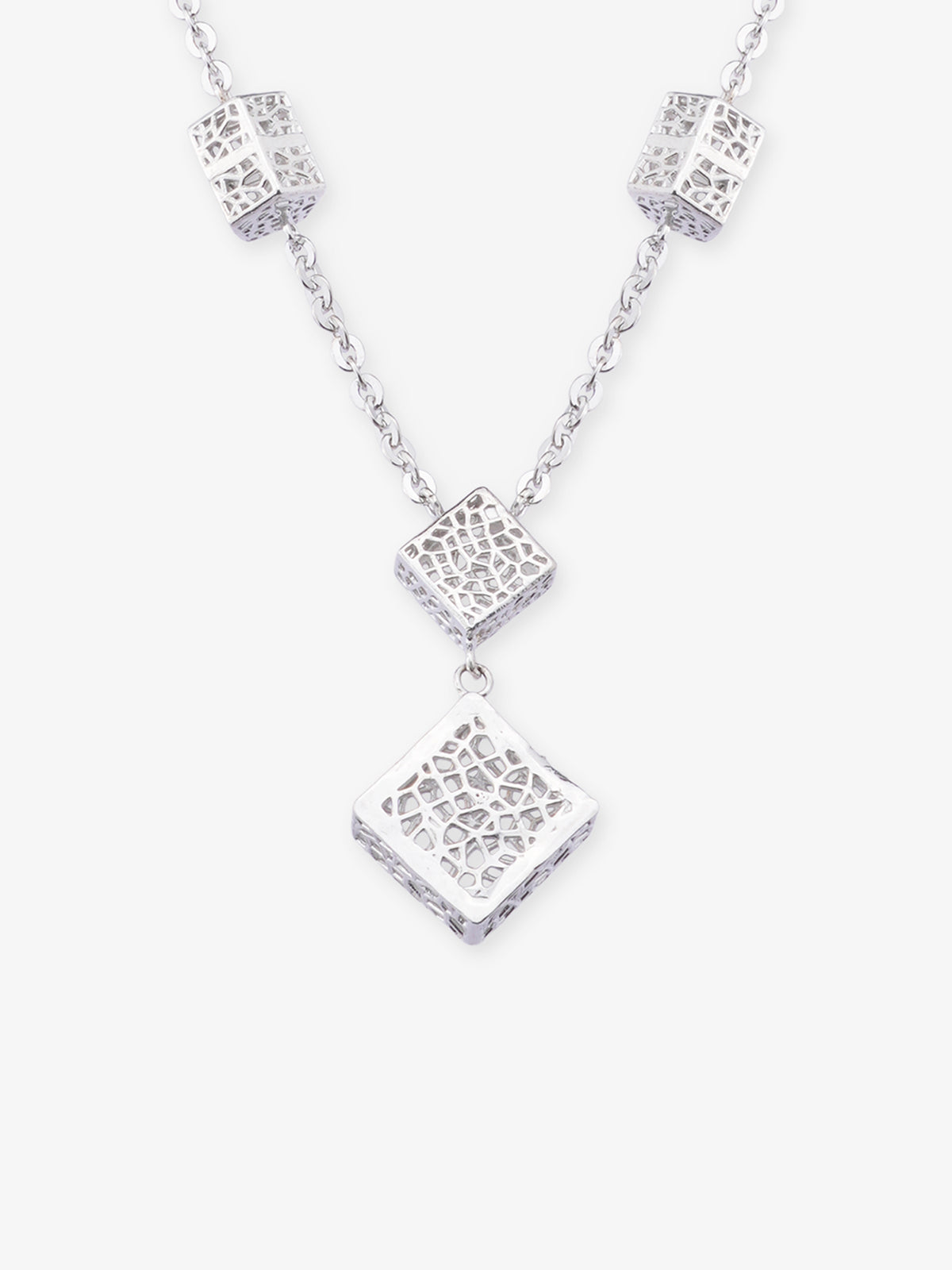 Clasp detail of SIJA 925 Silver Textured Cube Chain showcasing sturdy closure and premium sterling silver quality