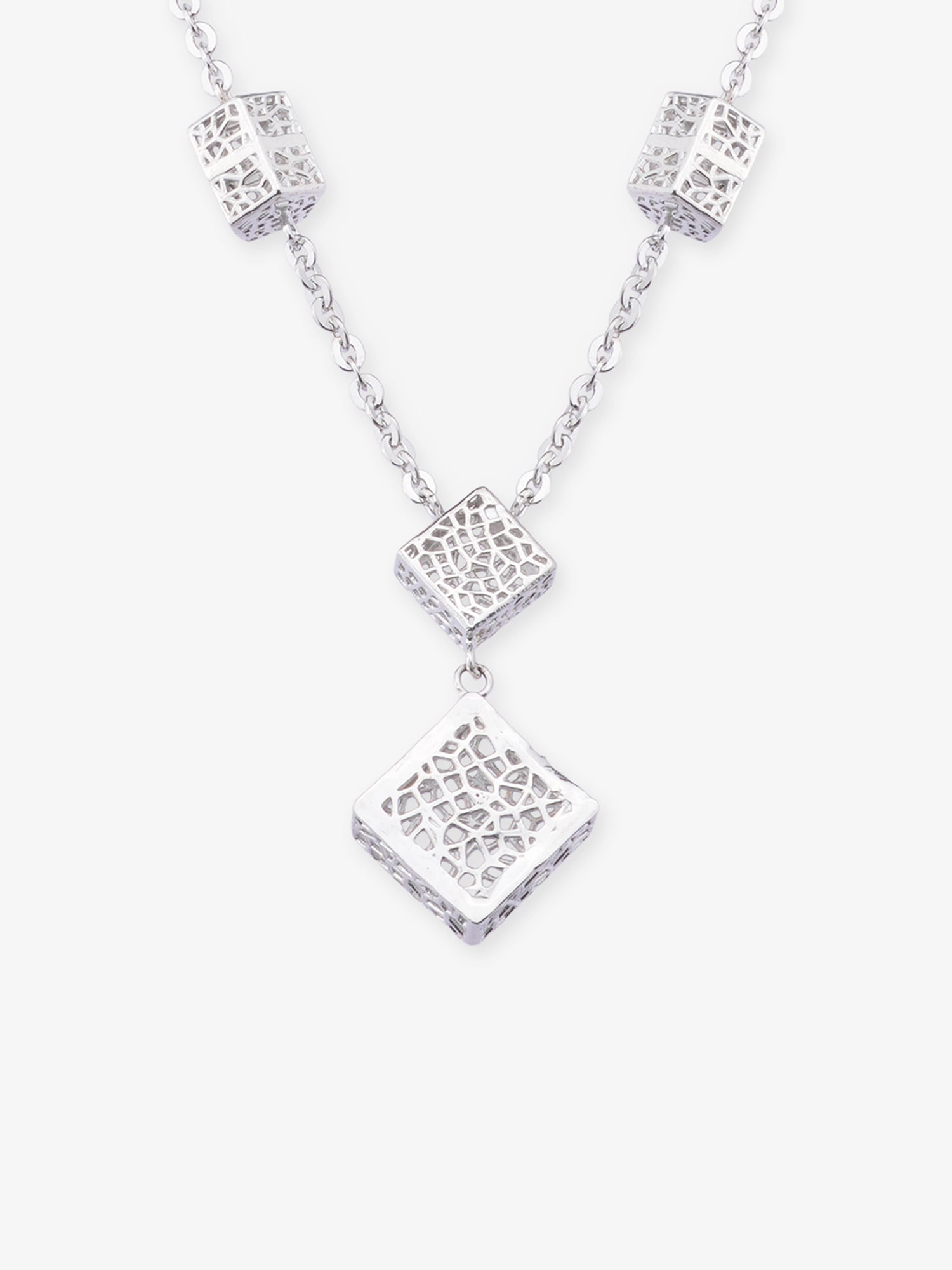 Clasp detail of SIJA 925 Silver Textured Cube Chain showcasing sturdy closure and premium sterling silver quality