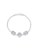 Close‑up of SIJA 925 Silver Textured Cube Chain Bracelet showing textured cube links handcrafted sterling silver jewellery modern accessory