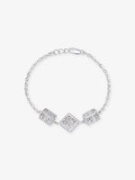 SIJA 925 Silver Textured Cube Chain Bracelet sterling silver jewellery geometric design full front hero view accessory