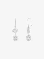Side profile of SIJA 925 Silver Textured Cube Hook Earrings highlighting durable sterling silver hook and cube charm placement