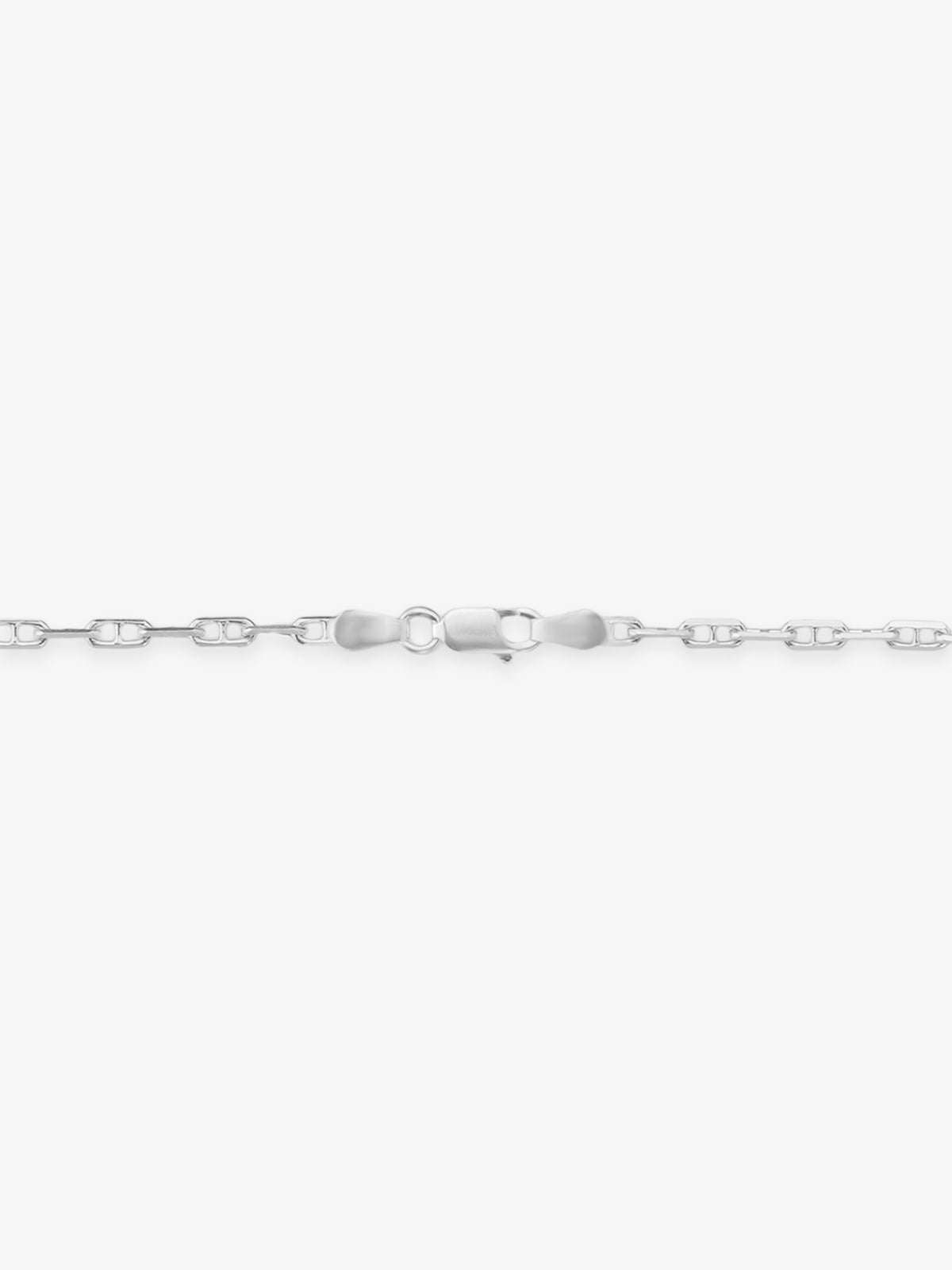 Side profile of SIJA 925 Silver Thin Twisted Marina Link Chain highlighting durable sterling silver craftsmanship and sleek twisted design