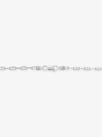 Side profile of SIJA 925 Silver Thin Twisted Marina Link Chain highlighting durable sterling silver craftsmanship and sleek twisted design
