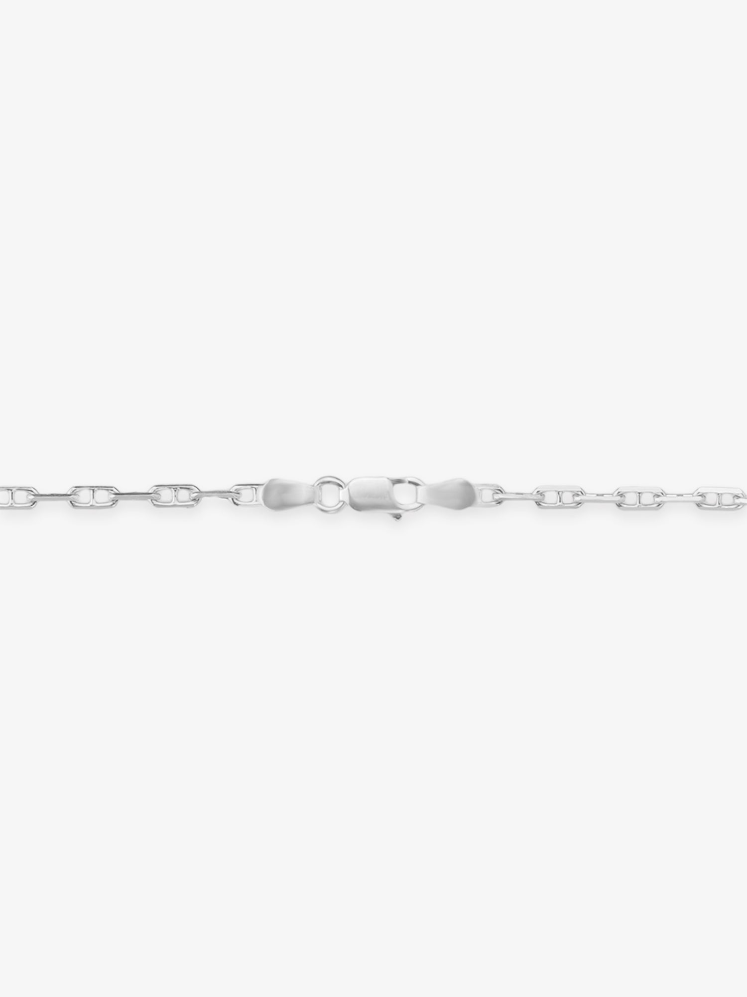 Side profile of SIJA 925 Silver Thin Twisted Marina Link Chain highlighting durable sterling silver craftsmanship and sleek twisted design