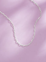 Detailed close up of SIJA 925 Silver Thin Twisted Marina Link Chain showing twisted marina links and handcrafted silver finish
