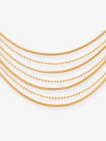 Close‑up of SIJA 925 silver Timeless Layers Ball and Chain Long Haram showing intricate ball chain detailing and handcrafted gold plated design