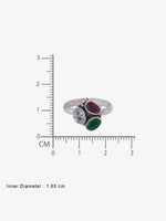 Reverse view of SIJA Triple Band Antique Toe Ring showing BIS 925 hallmark certified oxidised sterling silver jewellery made in India